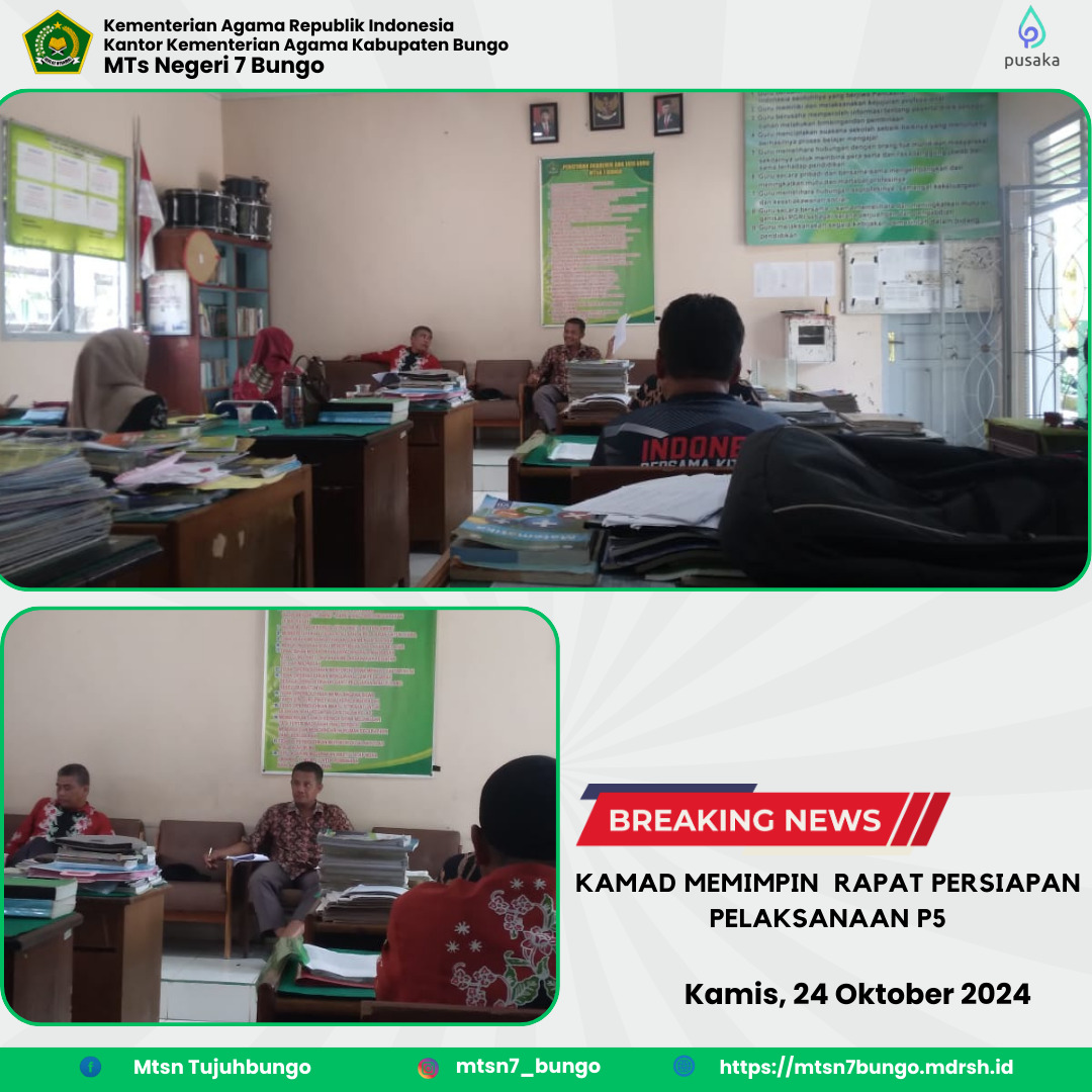 Kamad Memimpin  Rapat Persiapan Pelaksanaan P5