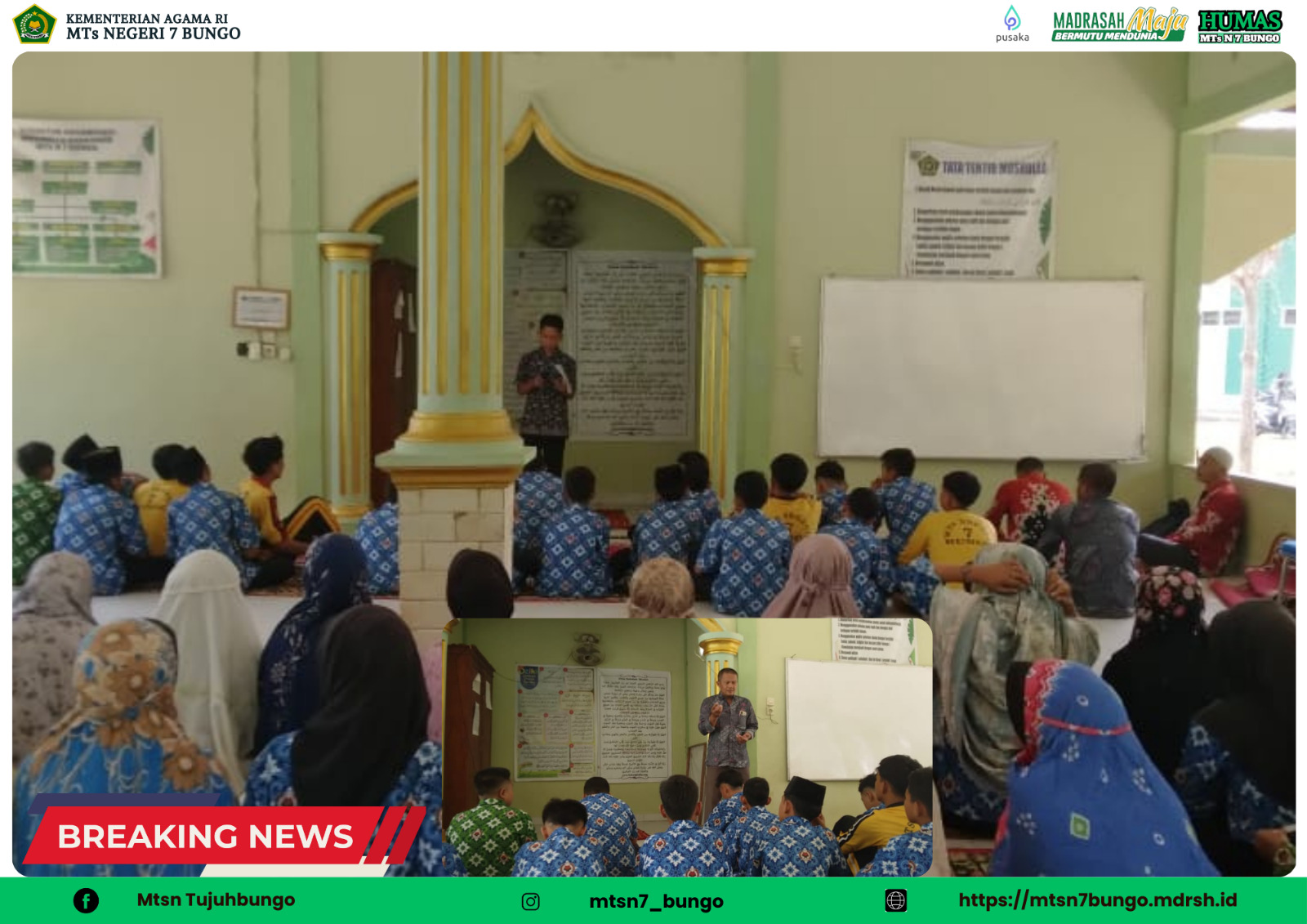 MTs Negeri 7 Bungo Gelar Sholat Dzuhur Berjamaah dan Kultum