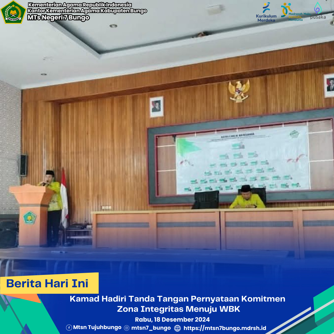  Kamad Hadiri Tanda Tangan Pernyataan Komitmen  Zona Integritas Menuju WBK