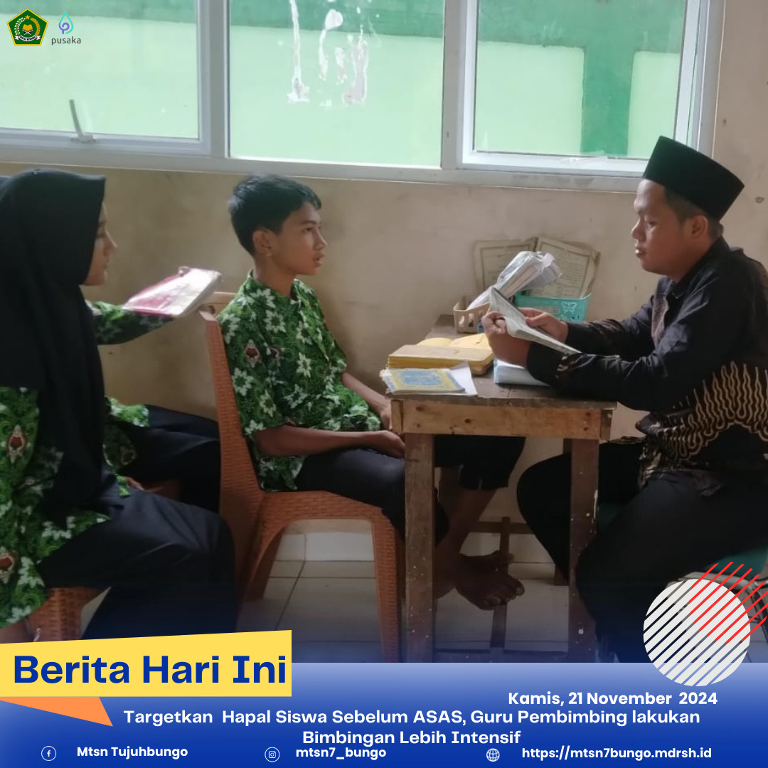 Targetkan  Hapal Siswa Sebelum ASAS, Guru Pembimbing lakukan Bimbingan Lebih Intensif