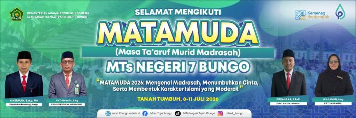MTsN 7 Bungo Siap Gelar MATAMUDA Tahun Ajaran 2026/2027, Awali Langkah Mengenal Madrasah dan Membentuk Karakter MTsN 7 Bungo Siap Gelar MATAMUDA Tahun Ajaran 2026/2027, Awali Langkah Mengenal Madrasah dan Membentuk Karakter