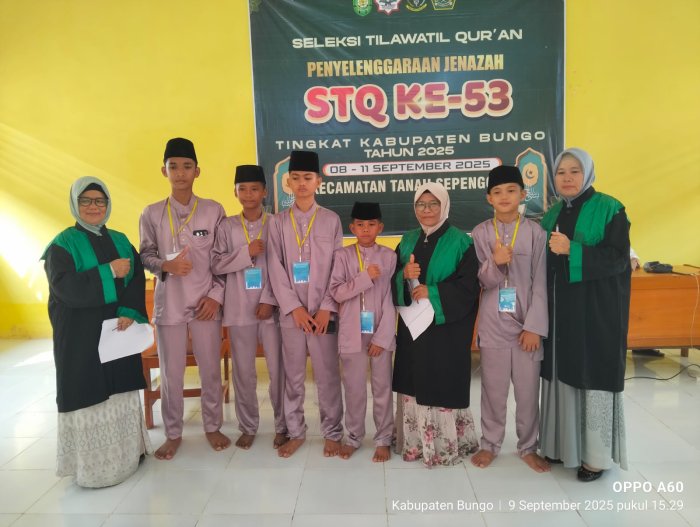 Siswa MTsN 7 Bungo Ikuti Cabang Penyelenggaraan Jenazah pada STQ ke-2 Tingkat Kabupaten Bungo