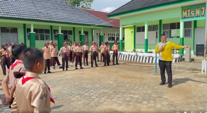 Latihan Rutin Ekstrakurikuler Pramuka MTsN 7 Bungo Resmi Dimulai Kembali