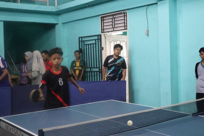 Meski Pendatang Baru, Siswa MTsN 7 Bungo Tampil Berani di Cabang Tenis Meja KOMPAS Madrasah 2026