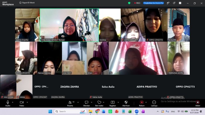 Aktivitas Pembelajaran Siswa MTsN 7 Bungo Tetap Berjalan dari Rumah Melalui PJJ