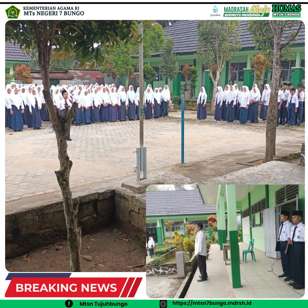 Upacara Bendera Perdana Di Tahun Ajaran 2024/2025 MTs Negeri 7 Bungo