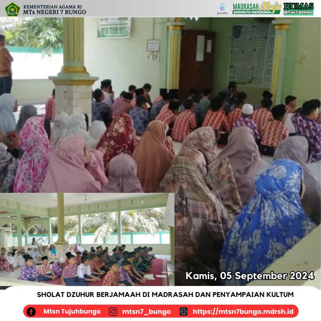  Penyampaian kultum setelah Sholat Dzuhur Berjamaah 