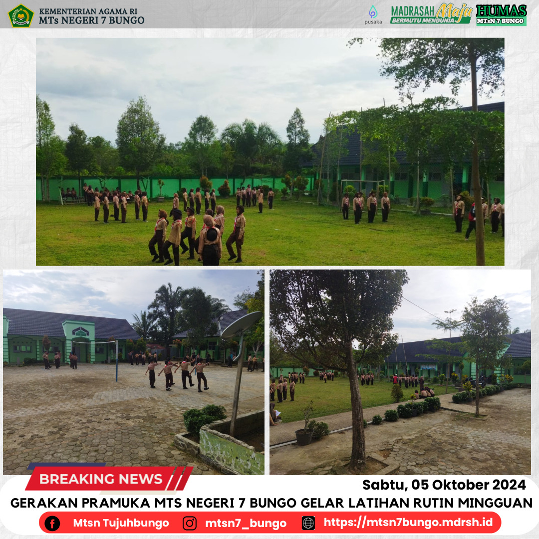  Gerakan Pramuka MTs Negeri 7 Bungo Gelar Latihan Rutin Mingguan