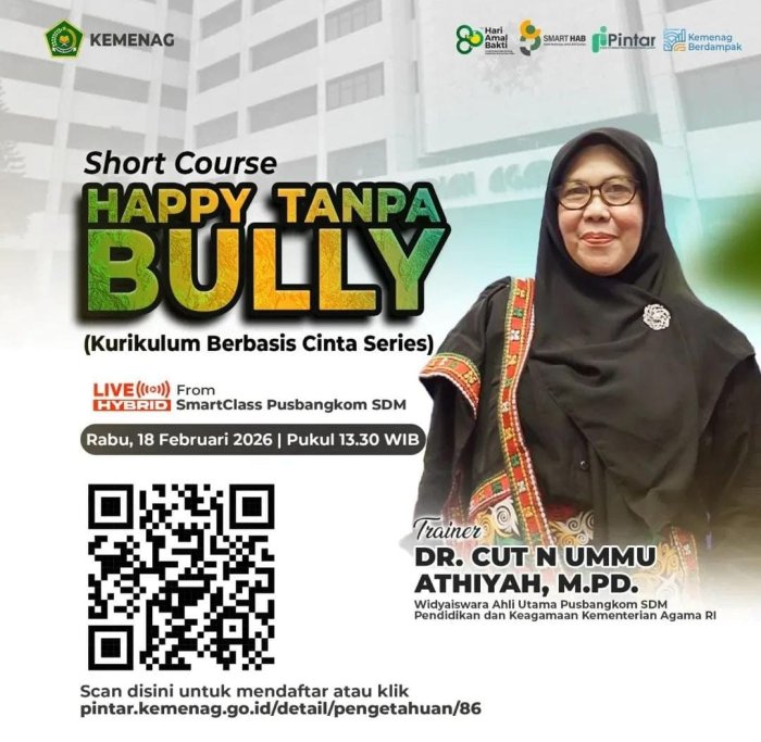 Guru MTsN 7 Bungo Ikuti Short Course Happy Tanpa Bully, Wujudkan Madrasah Ramah dan Inspiratif