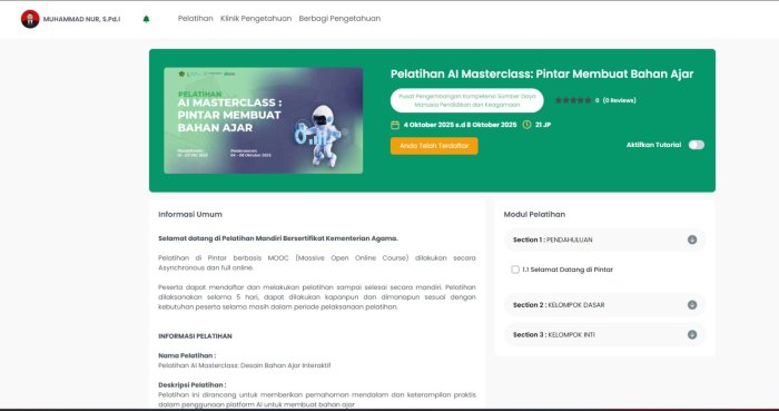Guru MTsN 7 Bungo Antusias Daftar Pelatihan MOOC PINTAR untuk Tingkatkan Profesionalisme