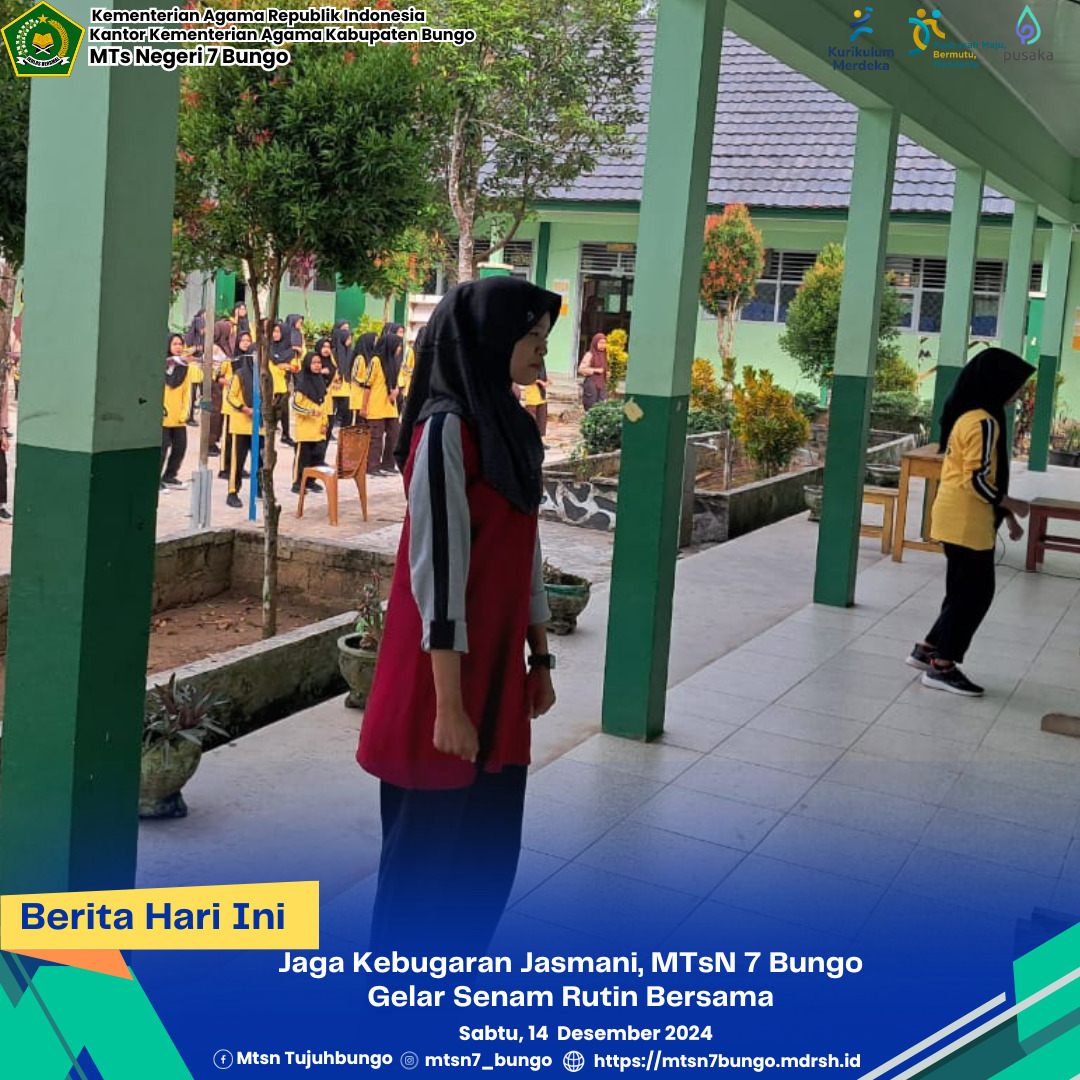Jaga Kebugaran Jasmani, MTsN 7 Bungo  Gelar Senam Rutin Bersama 