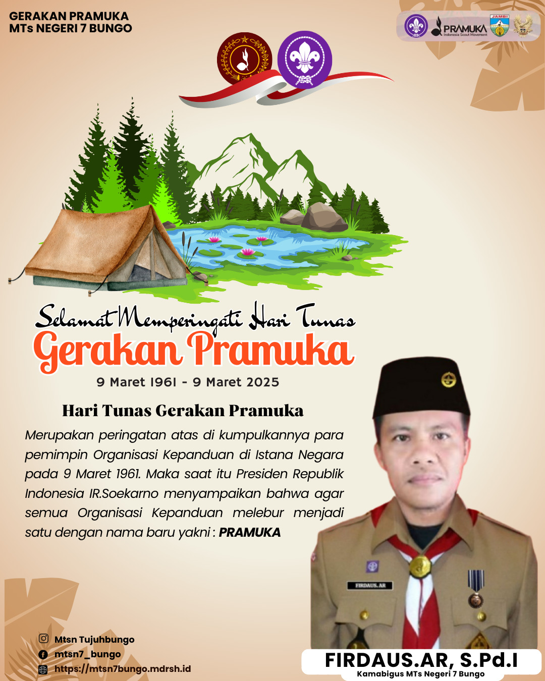 Salam Pramuka Selamat Hari Tunas Gerakan Pramuka 9 Maret 2025