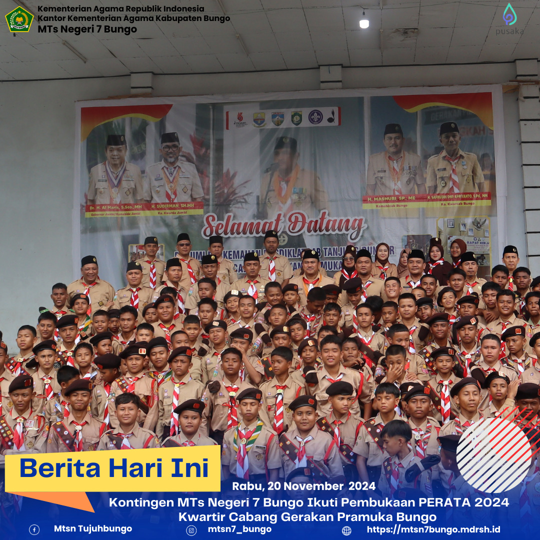Kontingen MTs Negeri 7 Bungo Ikuti Pembukaan PERATA 2024 Kwarcab Bungo