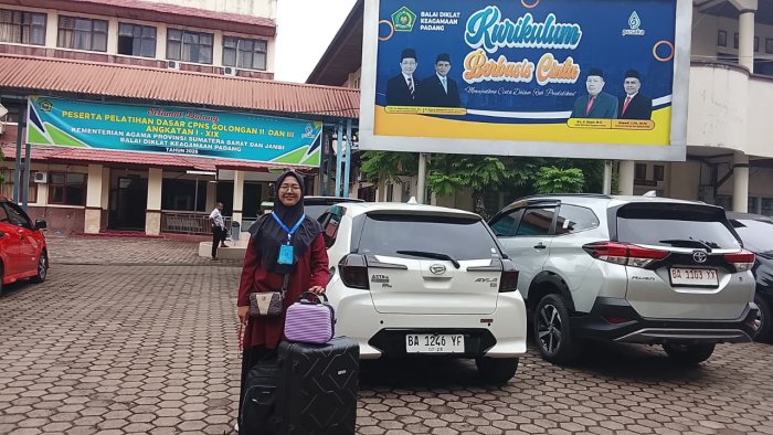 CPNS MTsN 7 Bungo, Ibu Cinta Invia Wulandri, SS, Tiba di Lokasi Pelatihan LATSAR Klasikal BDK Padang