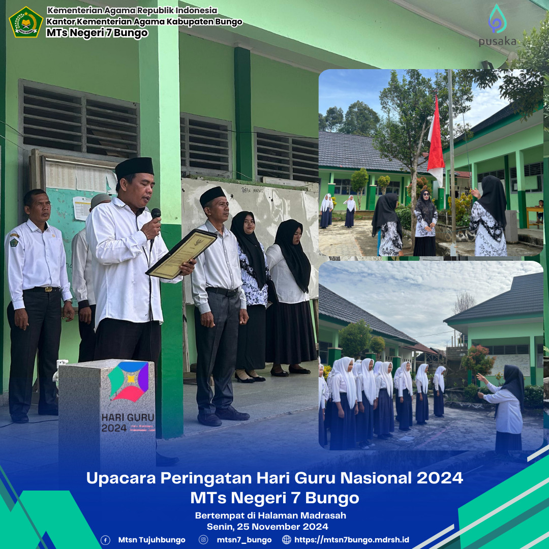 Upacara Hari Guru Nasional 2024 di MTs Negeri 7 Bungo Berjalan Lancar dan Khidmat 