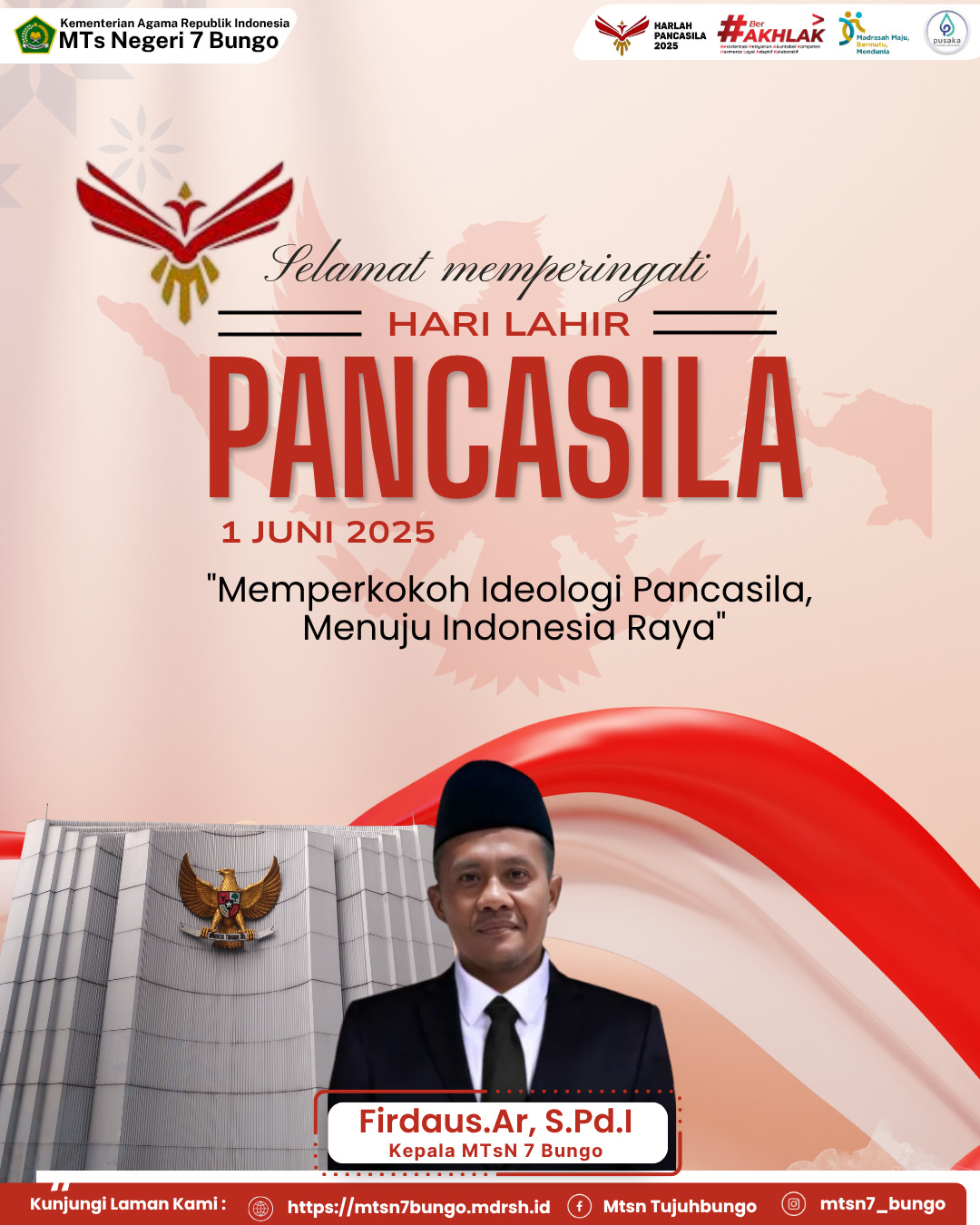 MTsN 7 Bungo mengucapkan Selamat Hari lahir Pancasila
