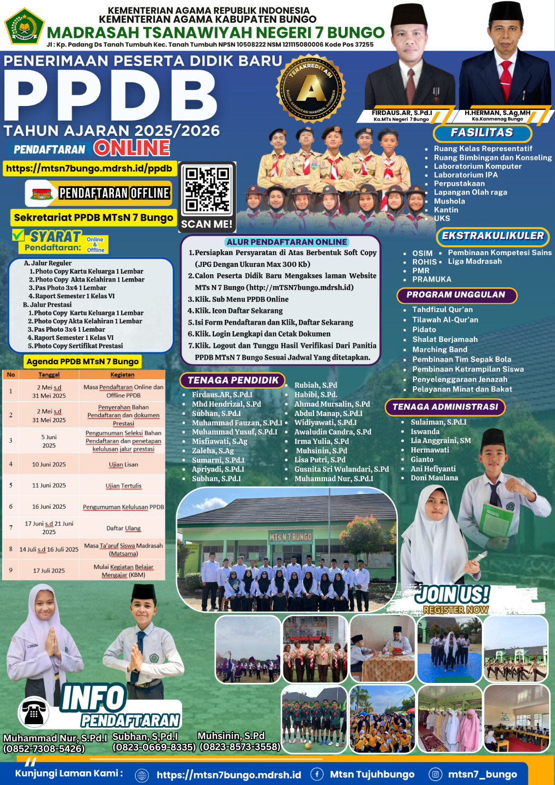 Penerimaan Peserta Didik Baru (PPDB) MTs Negeri 7 Bungo Tahun Ajaran 2025/2026 Resmi Dibuka