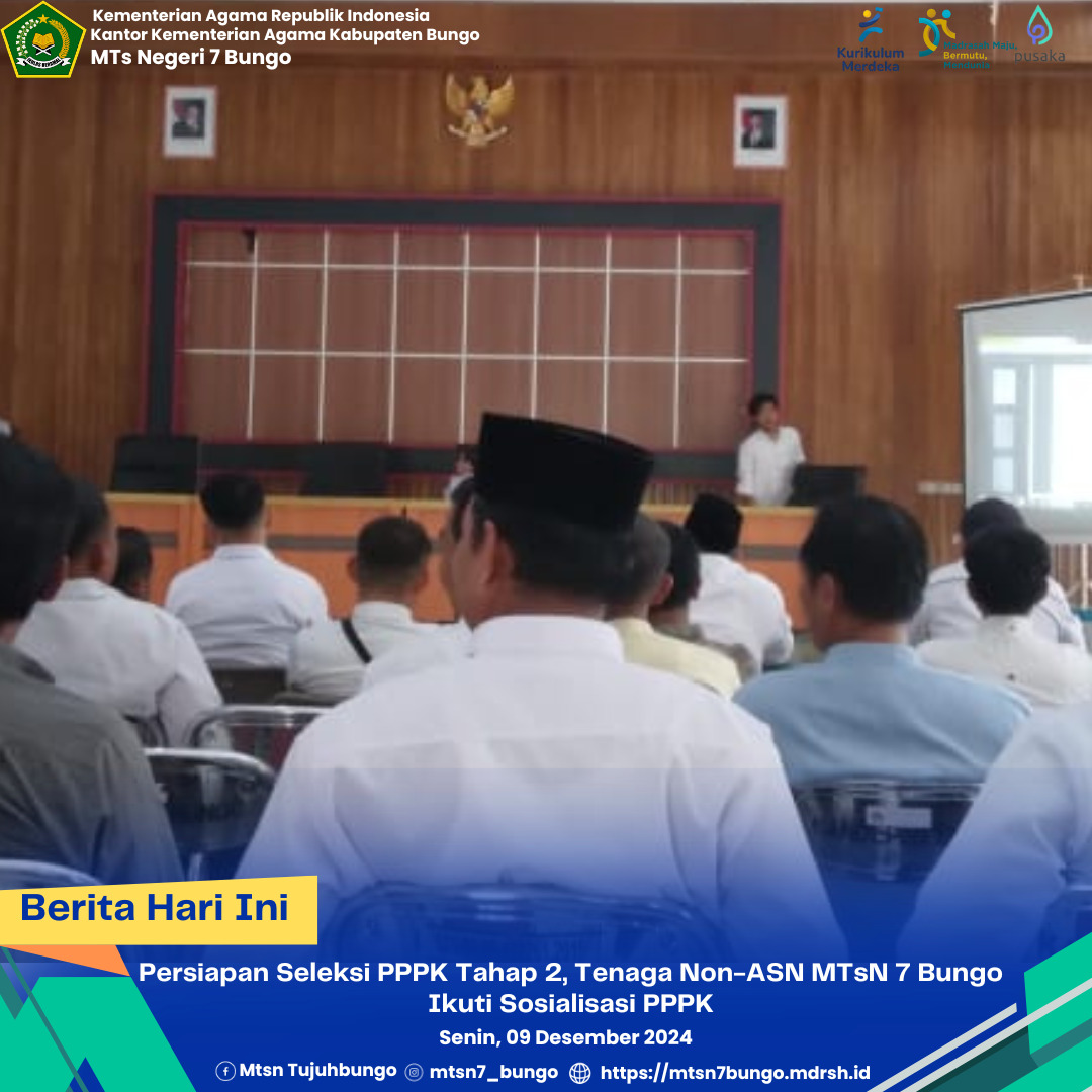 Persiapan Seleksi PPPK Tahap 2, Tenaga Non-ASN MTsN 7 Bungo Ikuti Sosialisasi PPPK