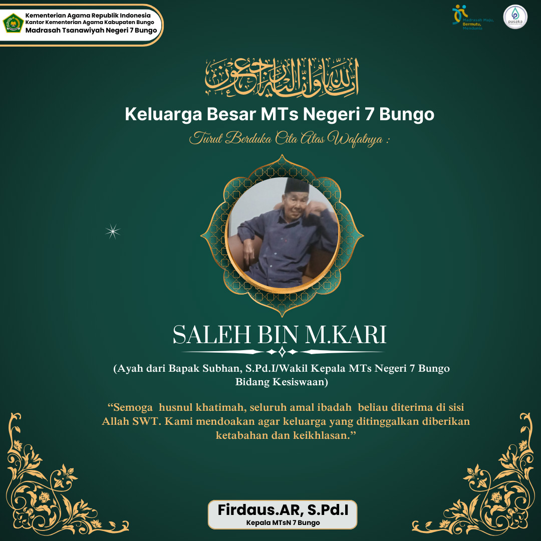 Keluarga Besar MTs Negeri 7 Bungo Turut Berduka Cita atas Wafatnya Orang Tua dari Salah Satu Guru