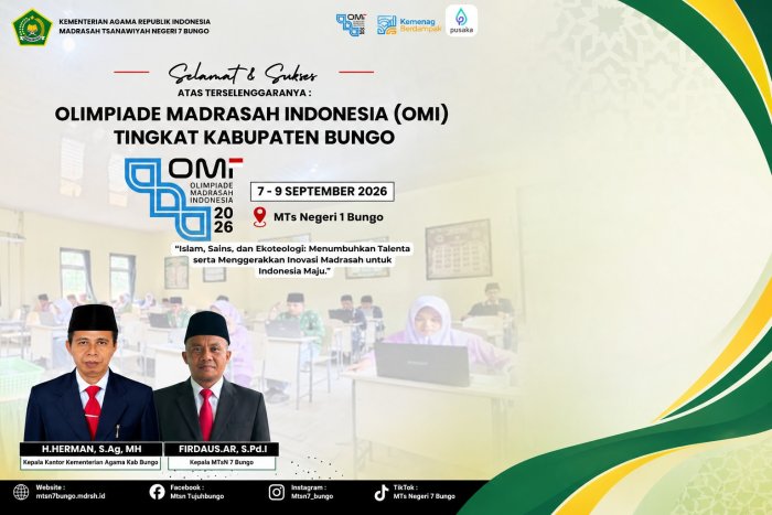 OMI 2026 Tingkat Kabupaten Bungo Resmi Digelar, MTsN 7 Bungo Siapkan Talenta Terbaik di Bidang Sains