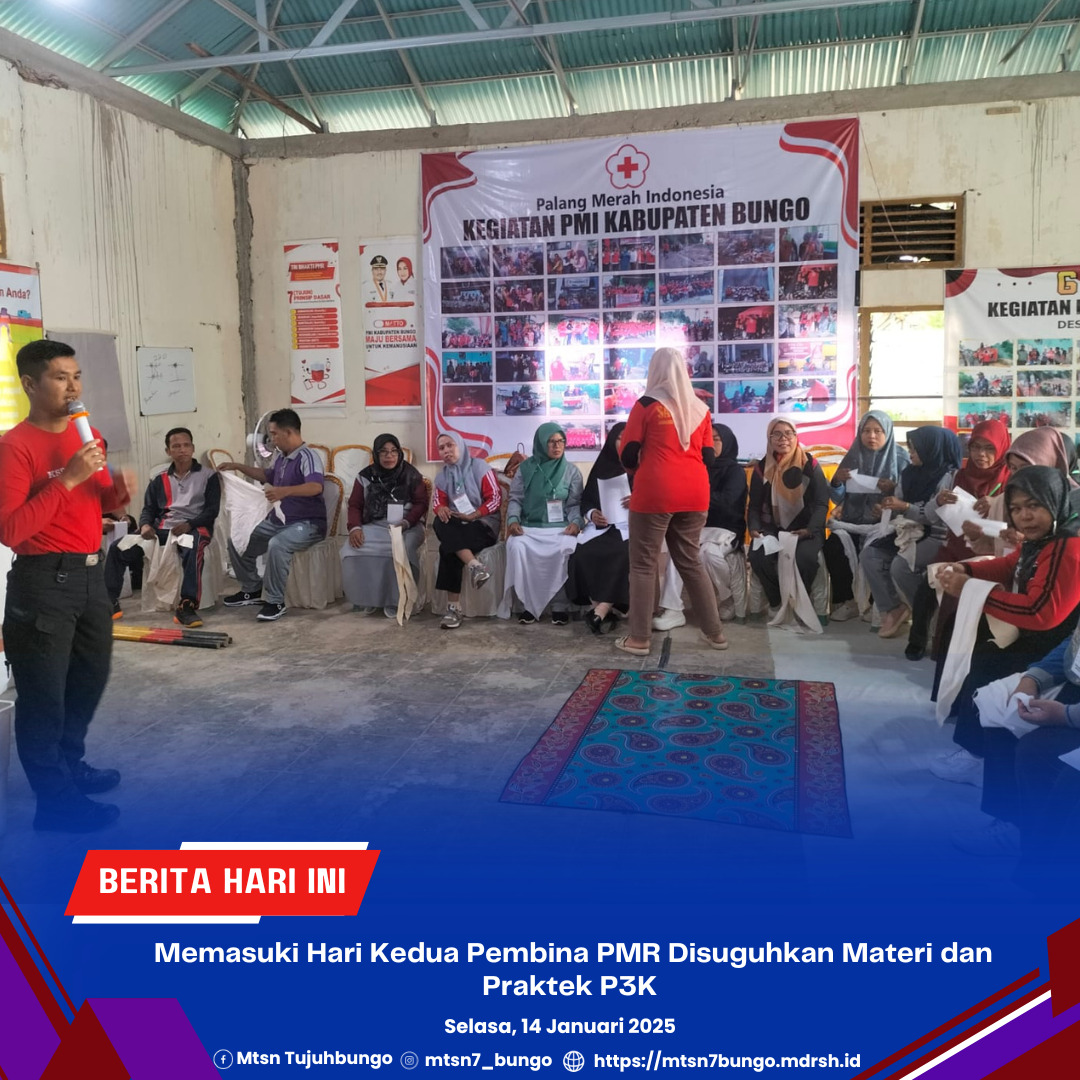 Memasuki Hari Kedua Pembina PMR Disuguhkan Materi dan Praktek P3K 