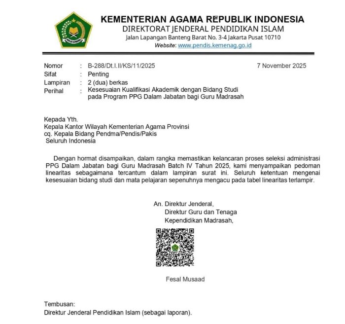 Terbitnya Surat Edaran Baru Dirjen Pendis Bawa Angin Segar bagi Guru MTsN 7 Bungo