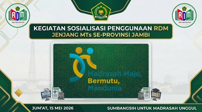 MTsN 7 Bungo Ikuti Sosialisasi RDM se-Provinsi Jambi, Perkuat Transformasi Digital Pengelolaan Rapor Madrasah MTsN 7 Bungo Ikuti Sosialisasi RDM se-Provinsi Jambi, Perkuat Transformasi Digital Pengelolaan Rapor Madrasah