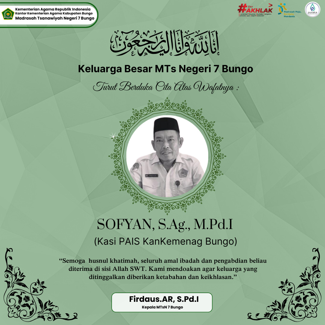 MTs Negeri 7 Bungo Turut Berduka Cita atas Wafatnya Kasi PAIS Kemenag Bungo