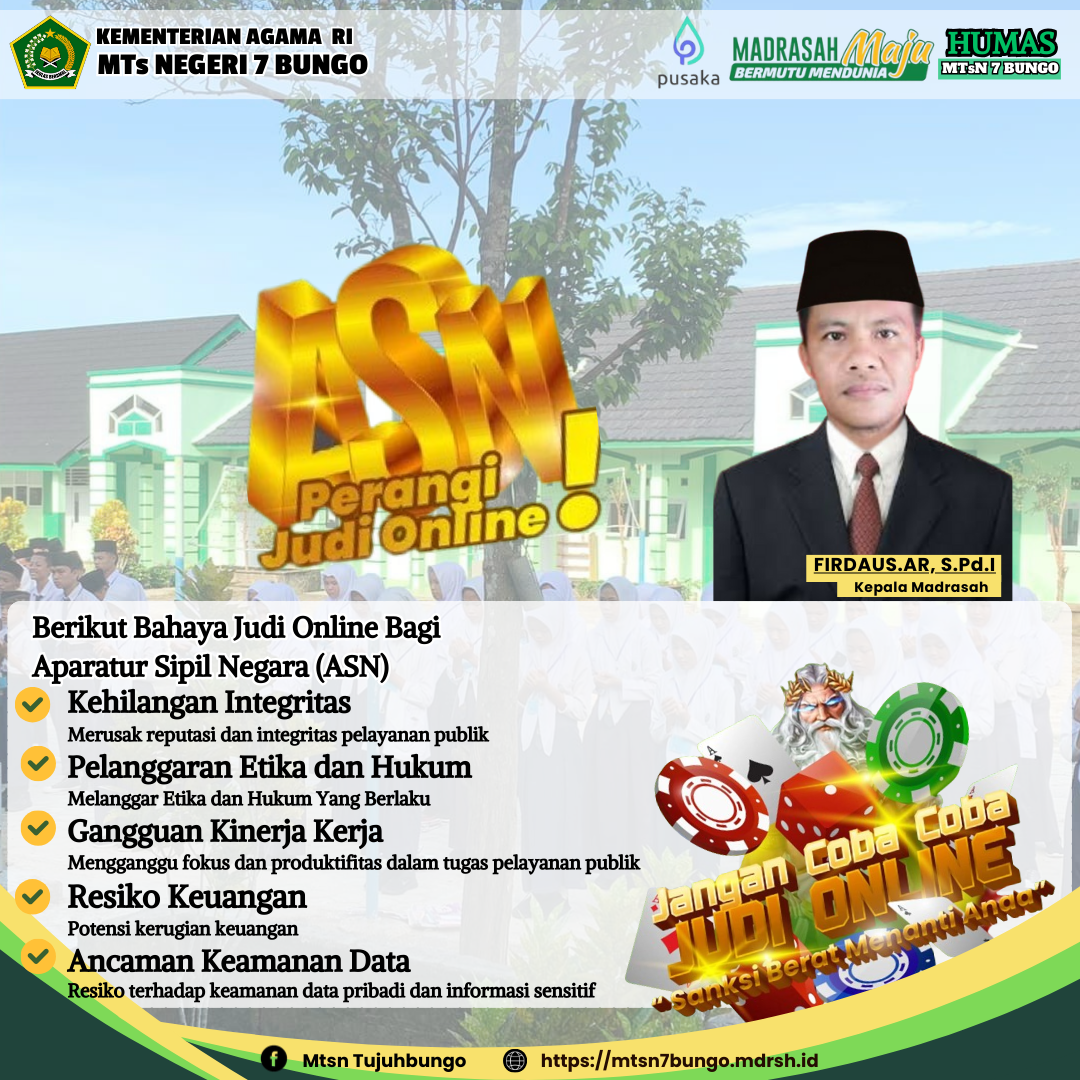 MTs Negeri 7 Bungo Siap Dukung Perangi Judi Online di Lingkungan Madrasah 