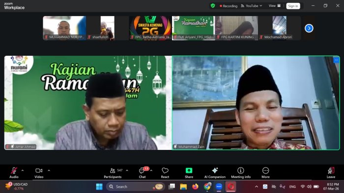 Menghidupkan Malam Ramadhan dengan Ilmu, Guru MTsN 7 Bungo Ikuti Kajian Kitab Matsnawi Karya Jalaluddin Rumi