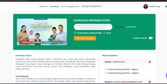 Antusias dan Siap Berpartisipasi, Tenaga Pendidik MTsN 7 Bungo Sambut Pelatihan Kurikulum Berbasis Cinta di MOOC Pintar