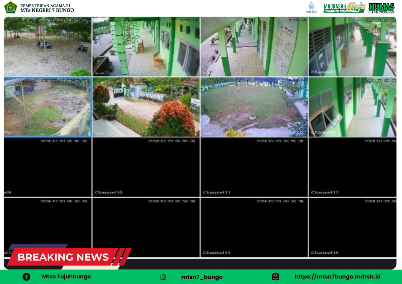 Pantau Keamanan Madrasah, MTs Negeri 7 Bungo Pasang CCTV