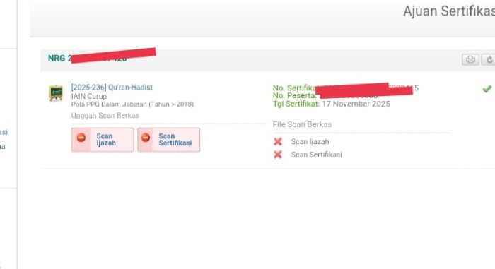 Empat Guru MTsN 7 Bungo Terima Kado Tahun Baru, NRG Resmi Terbit di EMIS GTK