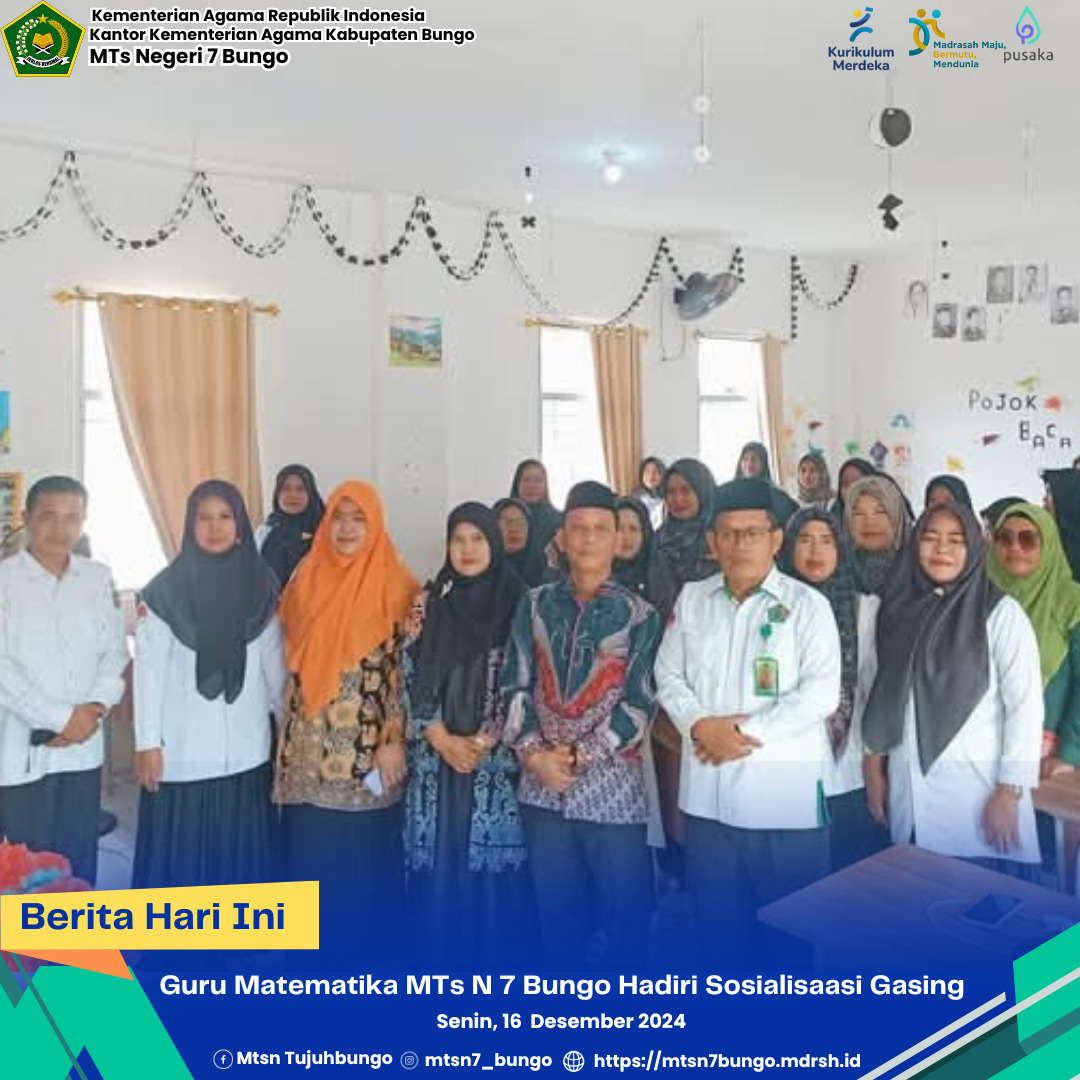 Guru Matematika MTs N 7 Bungo Hadiri Sosialisasi Metode Gasing